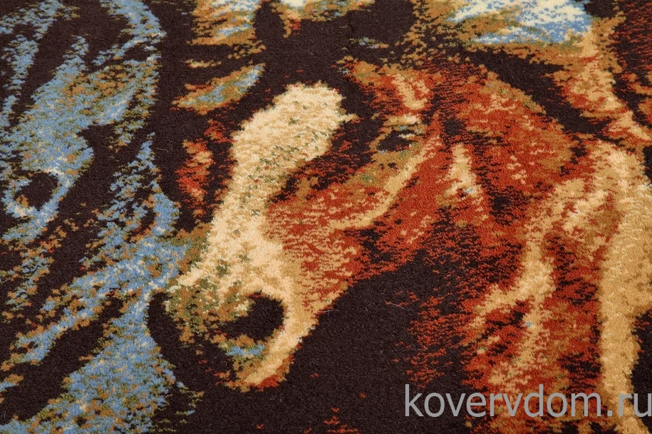 Шерстяной пейзажный ковер Hunnu 6S910 82 бегущие лошади