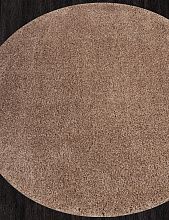 Однотонный ковер коричневый SHAGGY TREND L001 LIGHT BROWN Круг