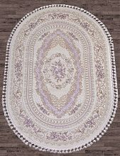 Ковер длинноворсовый розовый HUNKAR 7910 PURPLE / PURPLE Овал