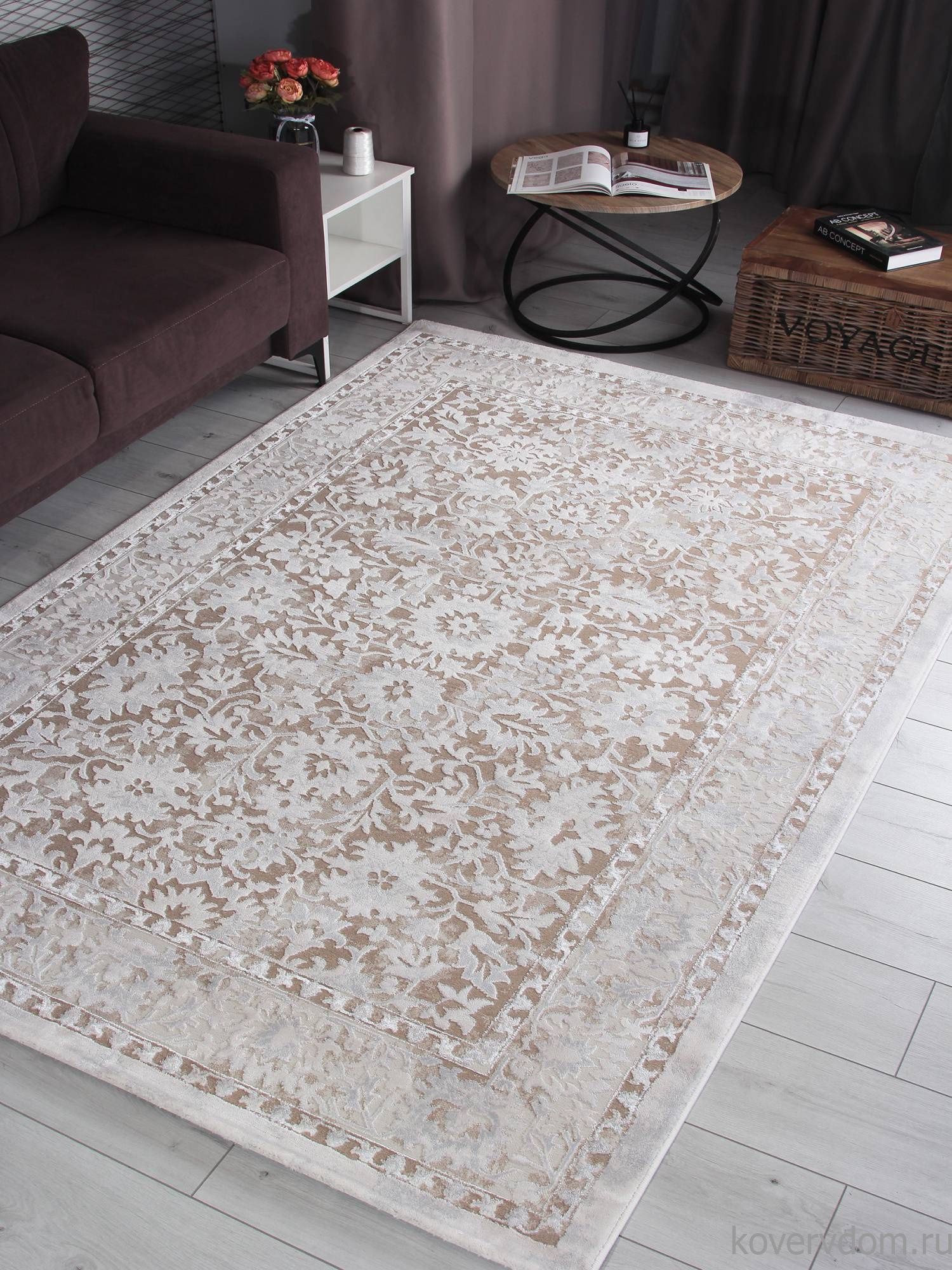 Ковер AMELI 9256A S.BEIGE / P.WHITE