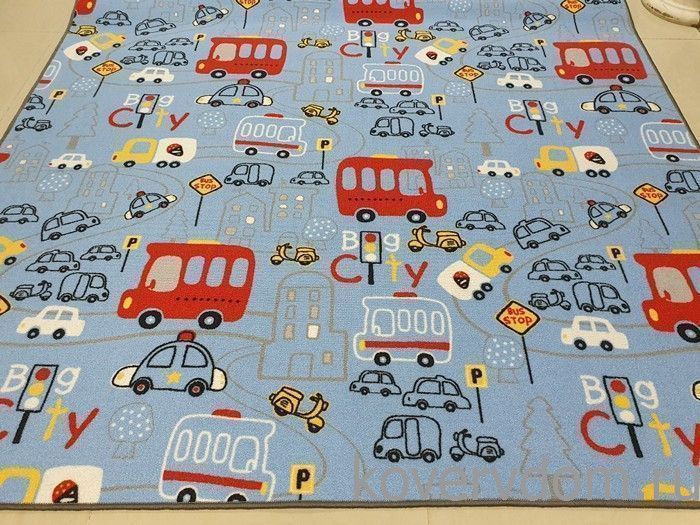 Детский ковер-палас Весёлый Городок синий